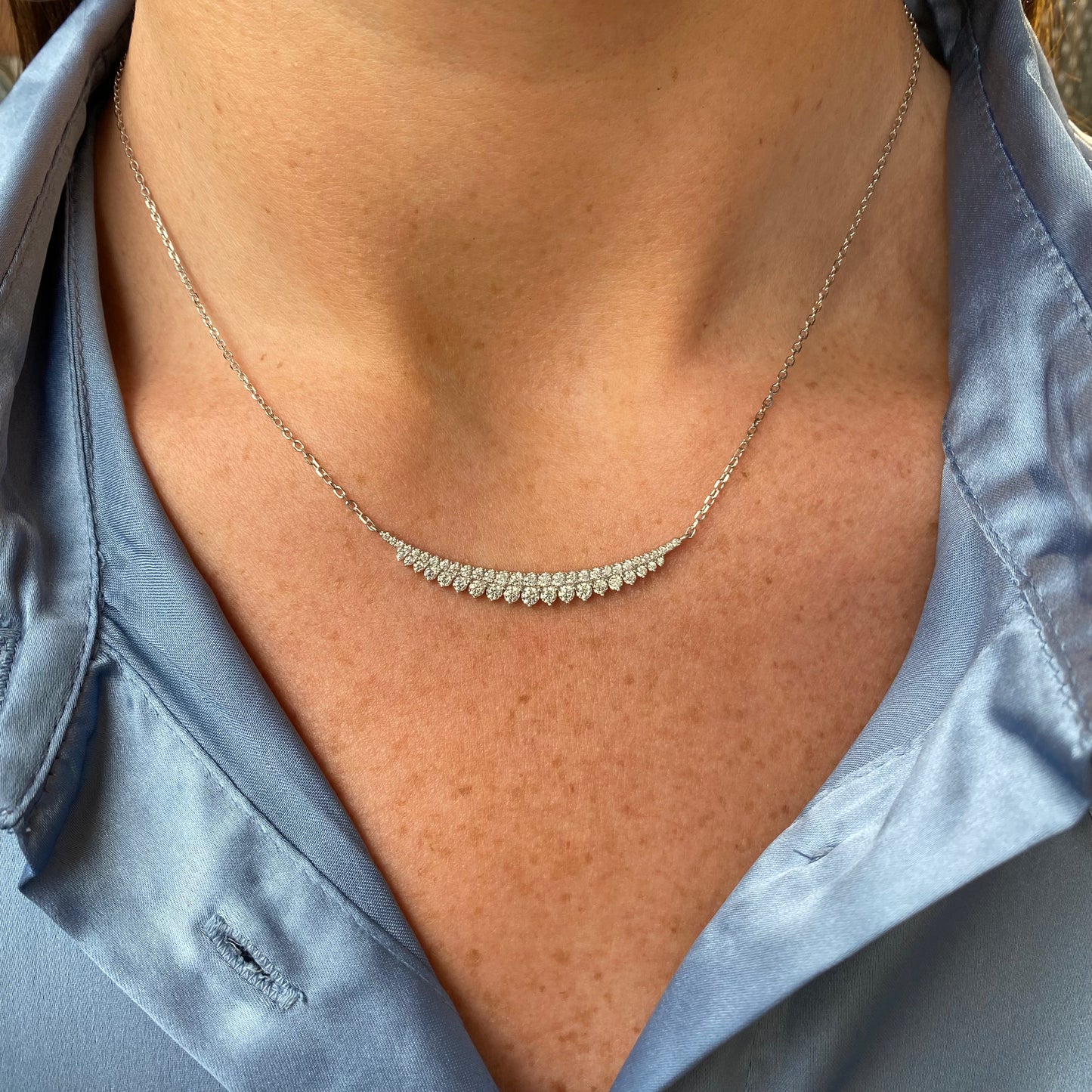 Silver CZ Tiara Necklace - John Ross Jewellers