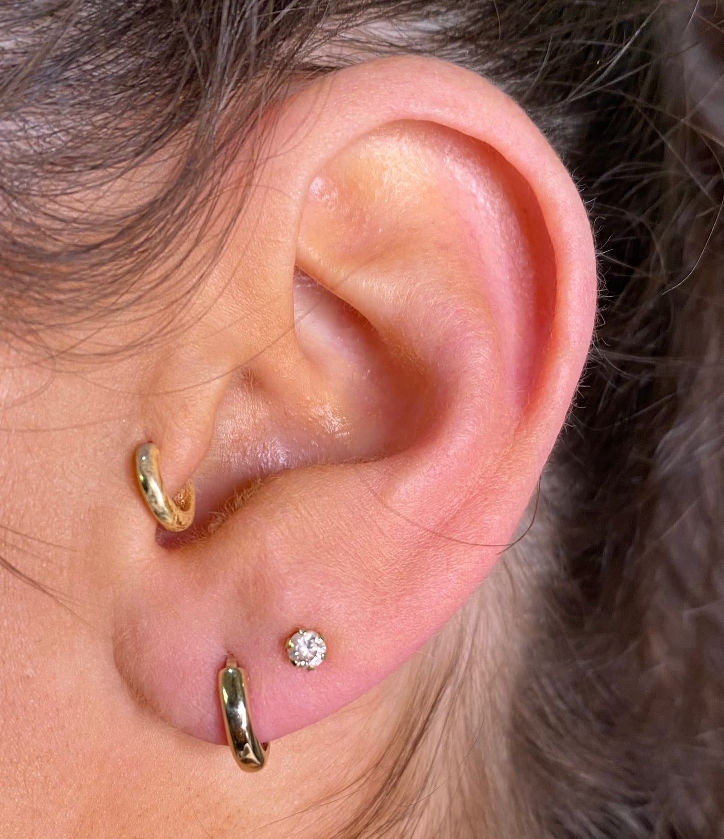 9ct Gold 10mm Huggie Hoop Earrings - John Ross Jewellers