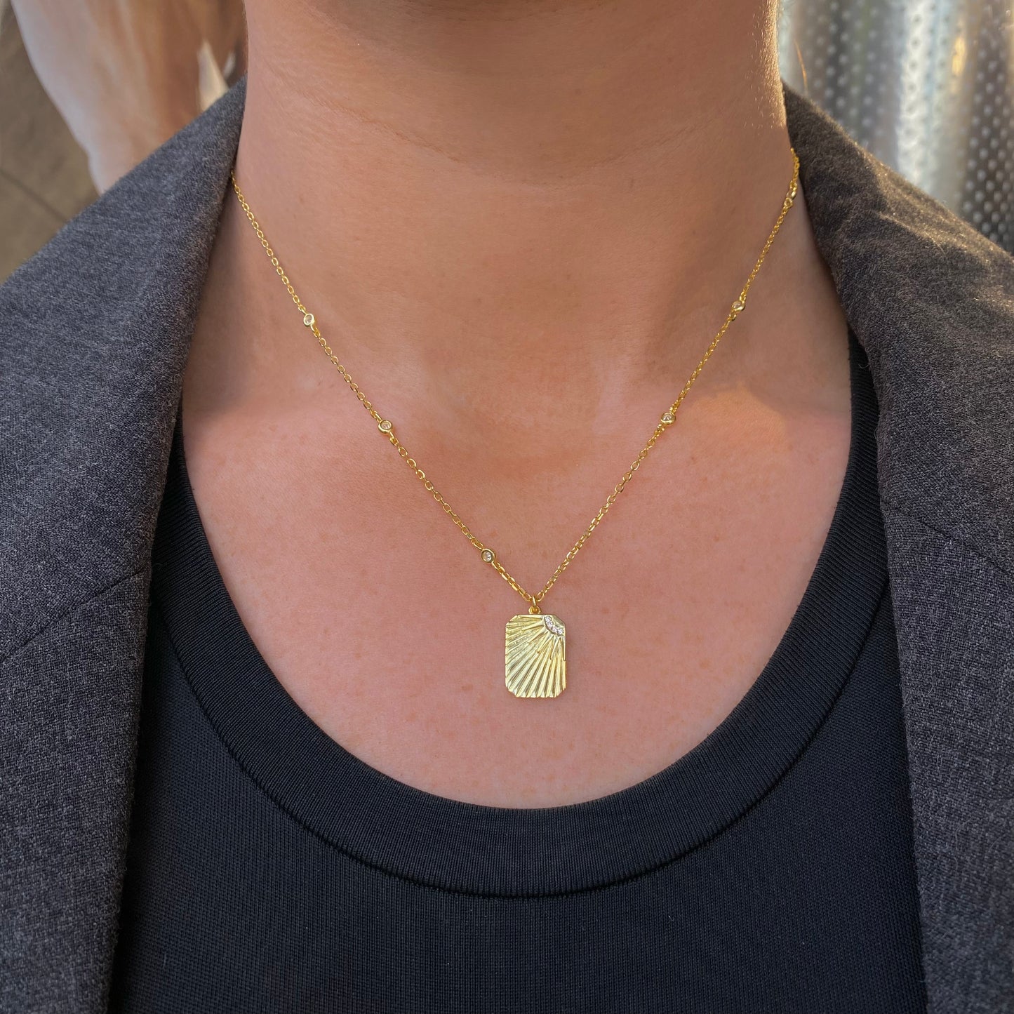 Sunshine Sunray Disc Necklace - John Ross Jewellers