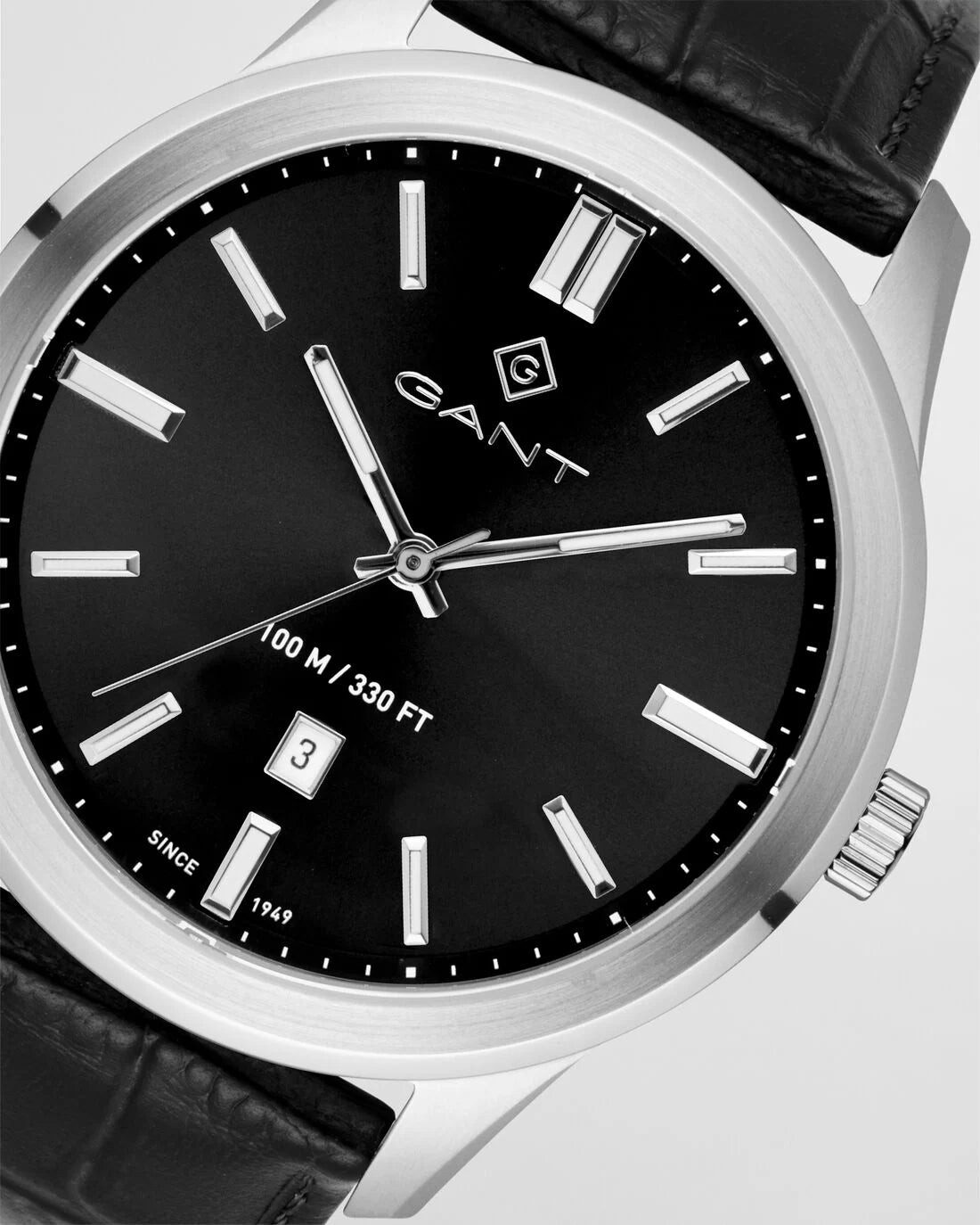 Gant Bridgeton Black Leather | Silver - John Ross Jewellers