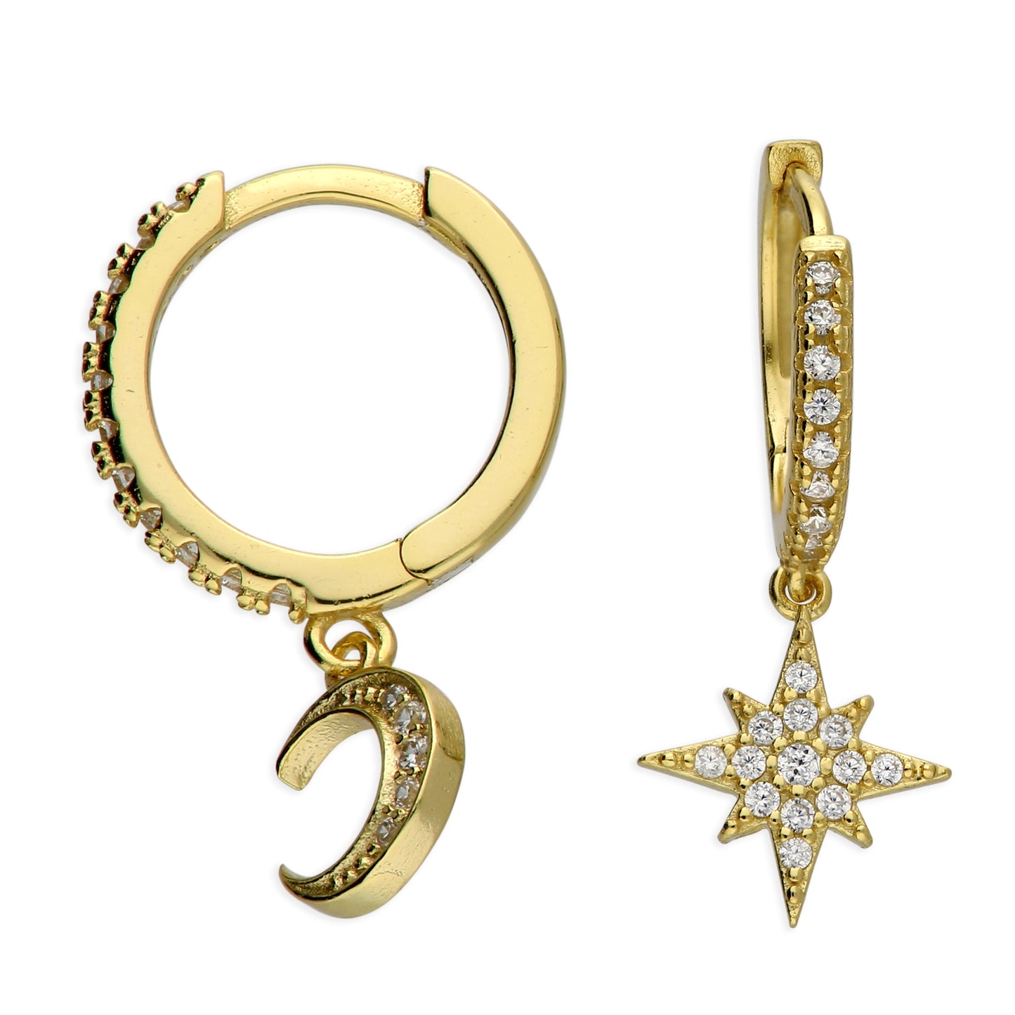 Sunshine Moon & Star Huggie Earrings - John Ross Jewellers