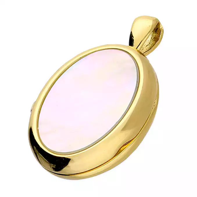 Sunshine Mother of Pearl & Black Agate Locket Necklace - John Ross Jewellers