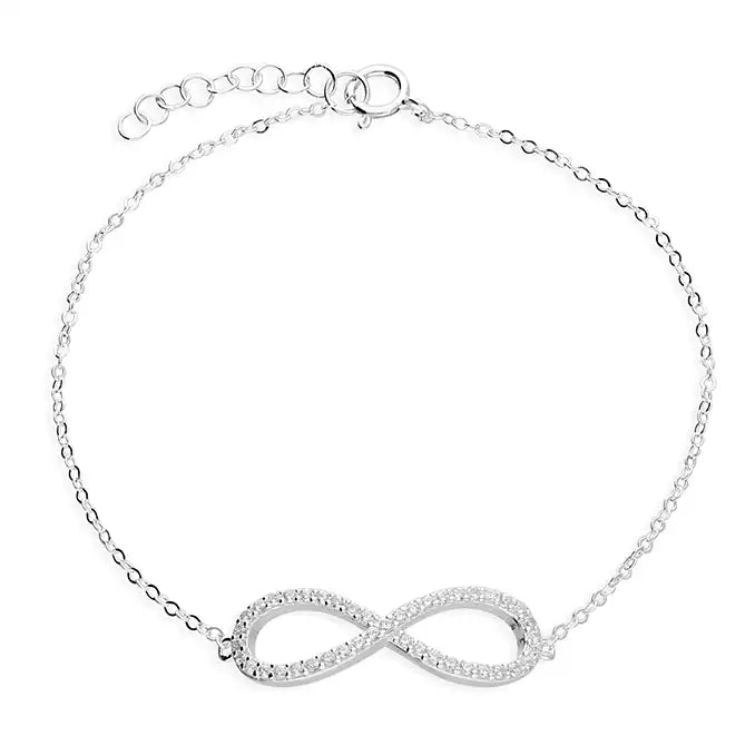 Silver CZ Infinity Bracelet - John Ross Jewellers