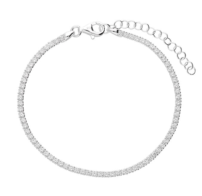 Silver CZ Line Bracelet 20.5cm - John Ross Jewellers