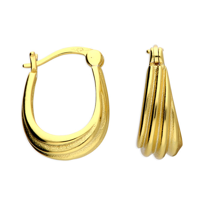 Sunshine Grooved Creole Hoop Earrings - John Ross Jewellers
