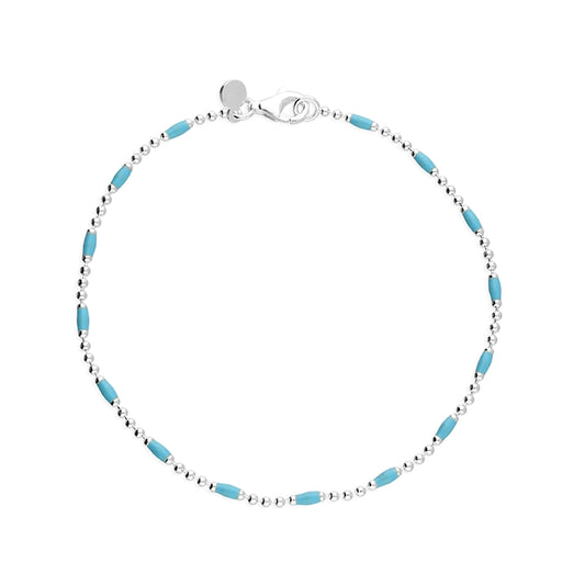 Silver Turquoise Enamel Bracelet