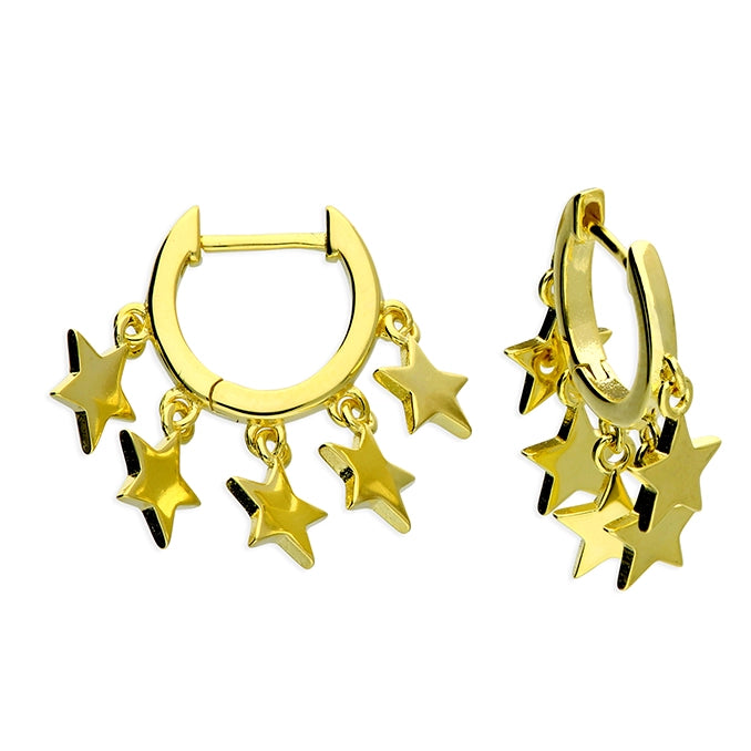 Sunshine Star Charms Huggie Hoop Earrings | 11mm - John Ross Jewellers