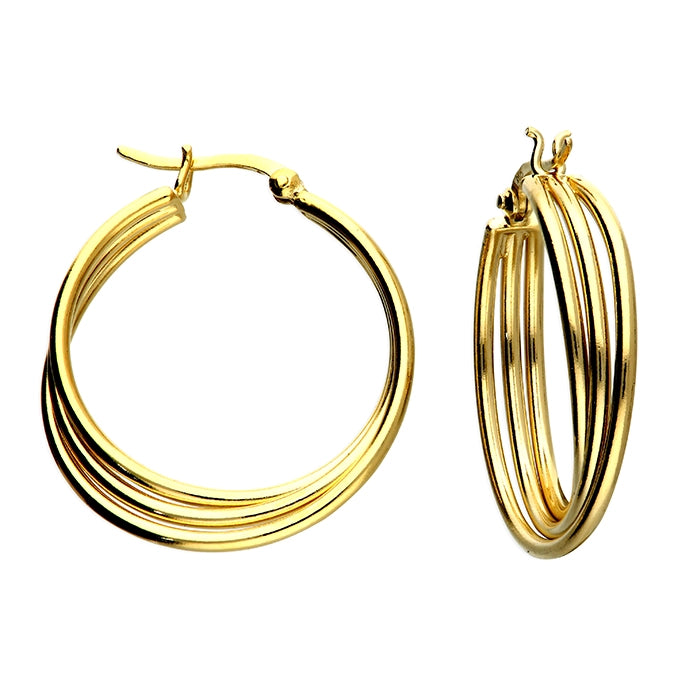 Sunshine Triple Twist Hoop Earrings - John Ross Jewellers