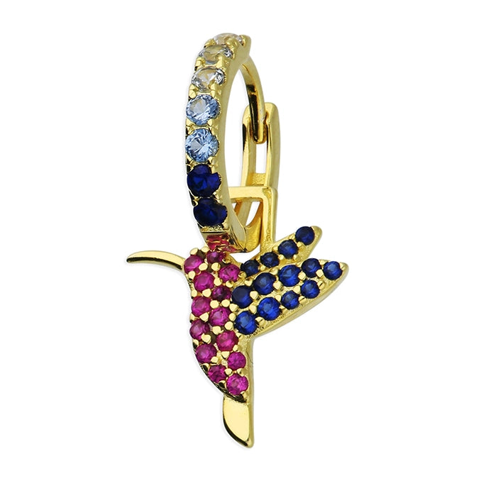 Sunshine Single Charm Hoop Earring | Hummingbird - John Ross Jewellers