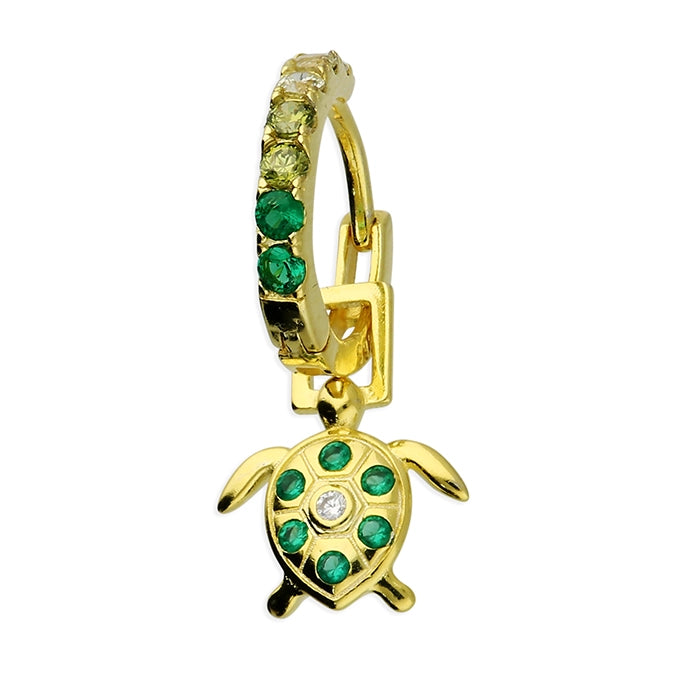 Sunshine Single Charm Hoop Earring | Turtle - John Ross Jewellers