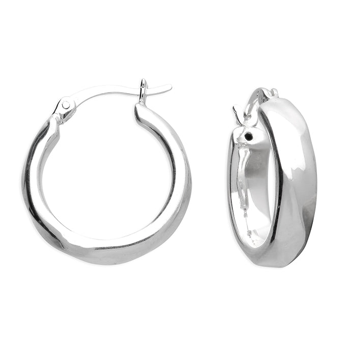 Silver Twist Hoop Earrings