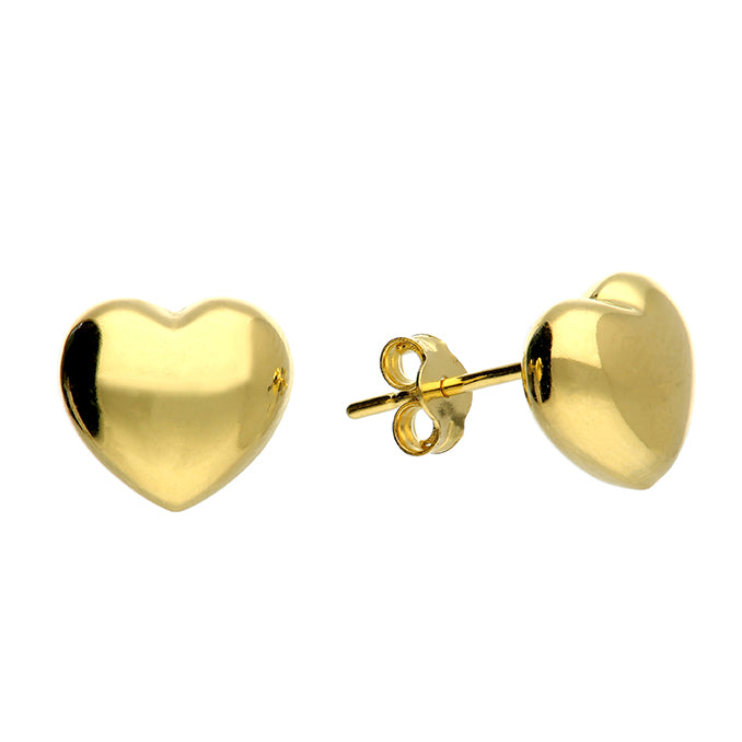 Sunshine Puffed Heart Stud Earrings