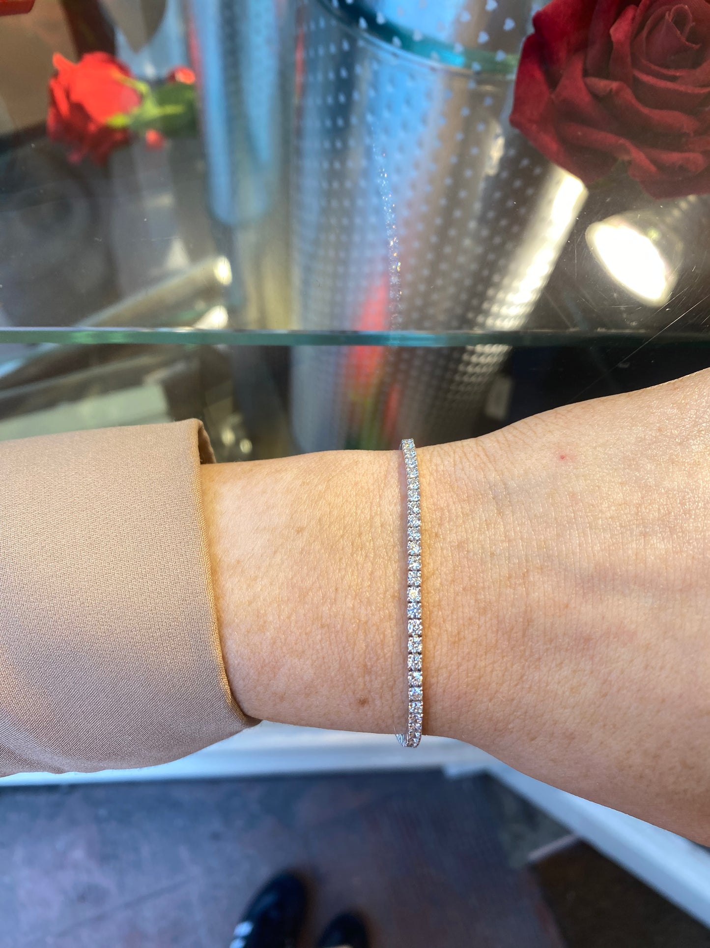 18ct White Gold Line Bracelet | Lab Grown 3.00ct - John Ross Jewellers