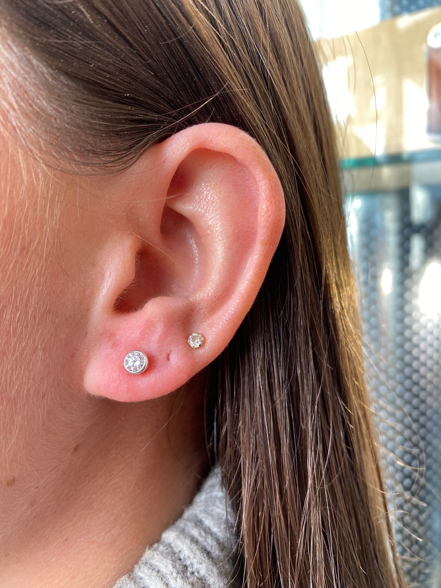 Silver 4mm Rubover CZ Stud Earrings - John Ross Jewellers