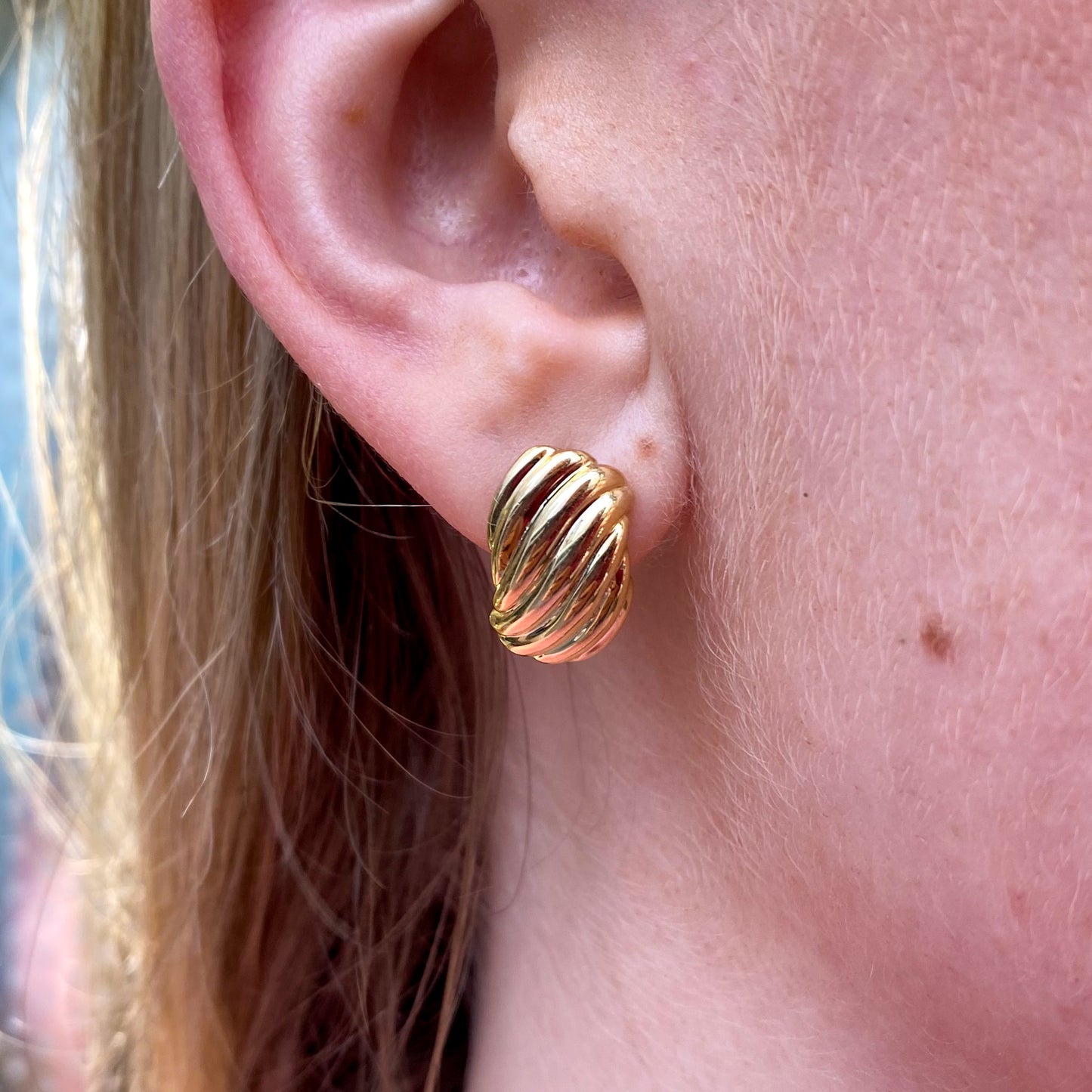 Sunshine Chunky Wavy Stud Earrings - John Ross Jewellers