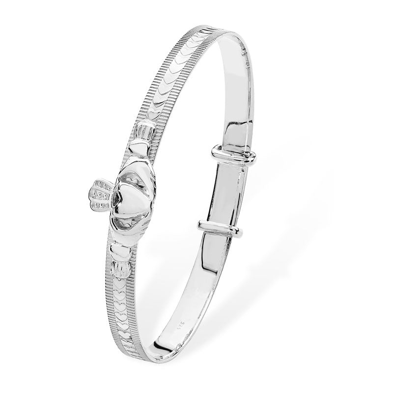 Silver Child Claddagh Bangle | Medium - John Ross Jewellers