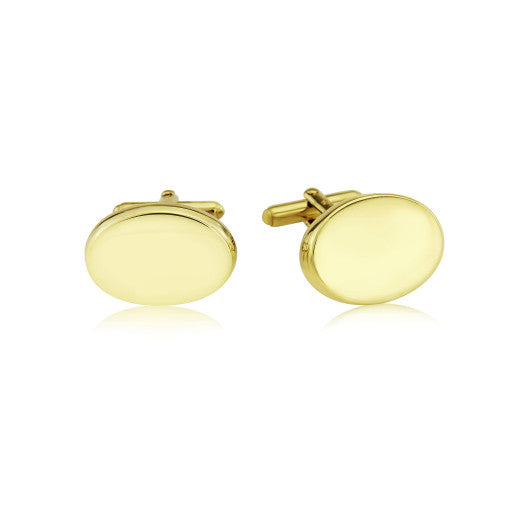 9ct Gold Cufflinks - Oval - John Ross Jewellers