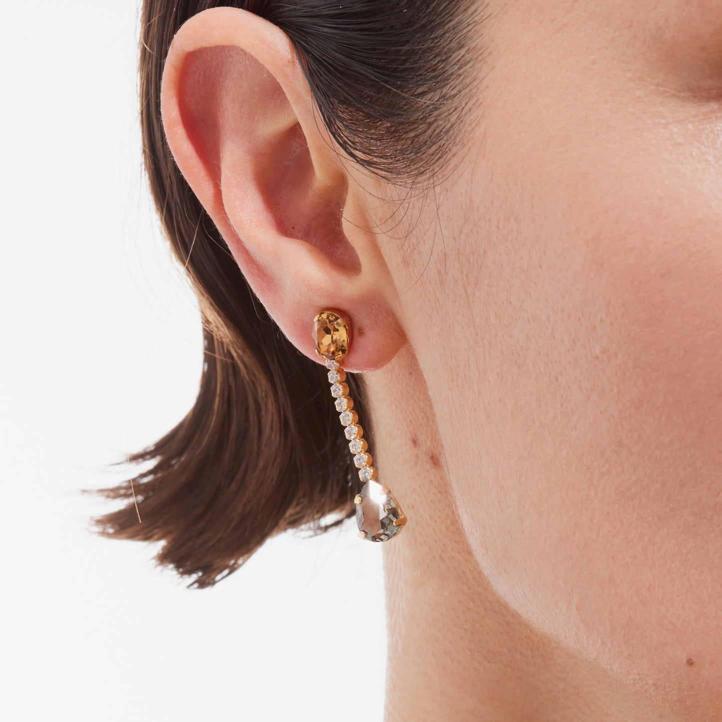 Victoria Cruz Champagne Drop Earrings - John Ross Jewellers