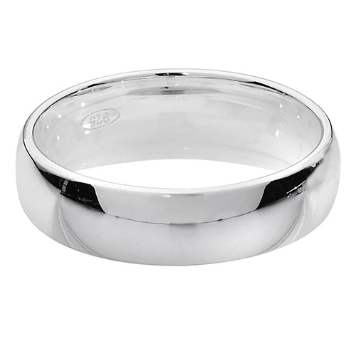 Silver 5mm Court Wedding Band - John Ross Jewellers