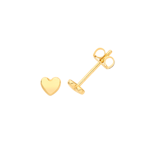 9ct Gold Tiny Heart Stud Earrings - John Ross Jewellers