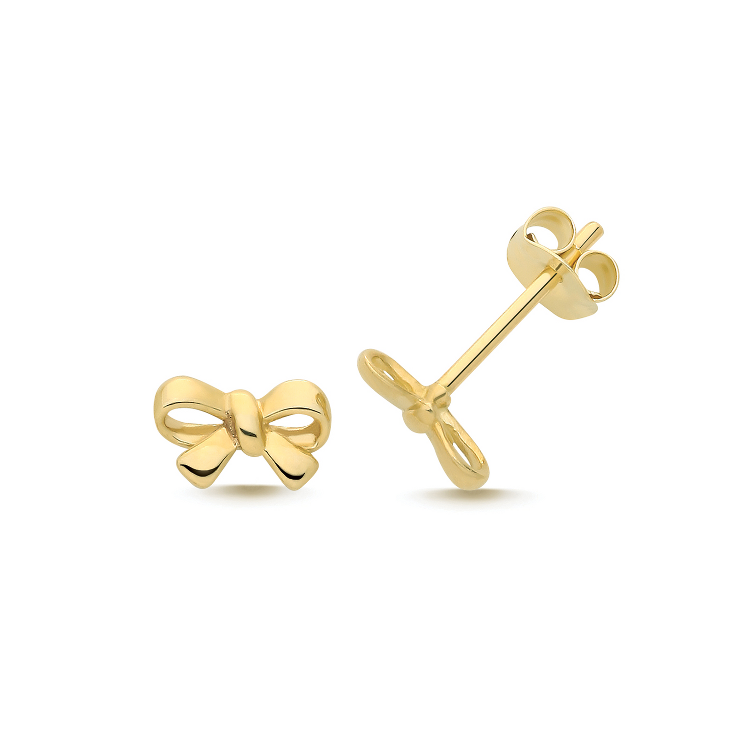 9ct Gold Pretty Bow Stud Earrings - John Ross Jewellers