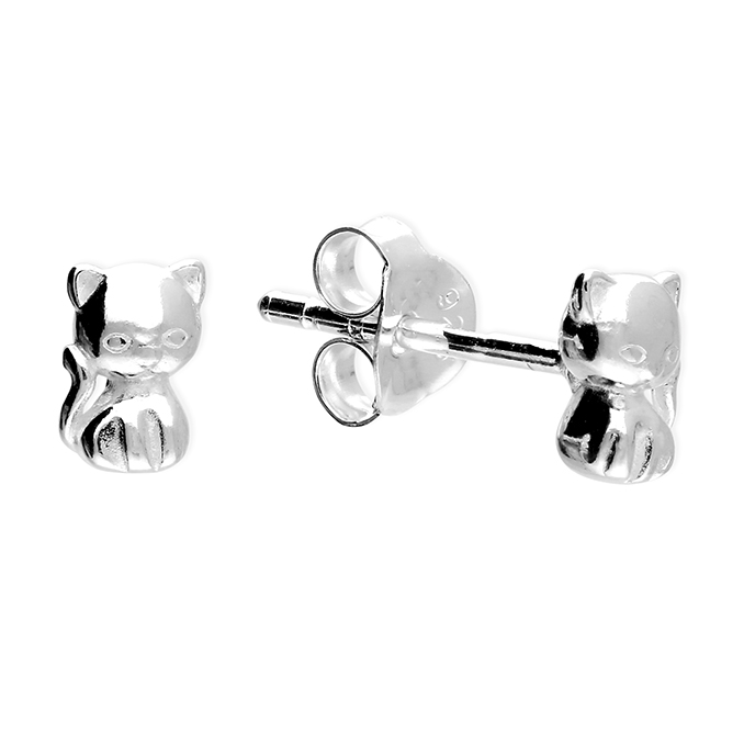 Kitty Cat Stud Earrings - John Ross Jewellers