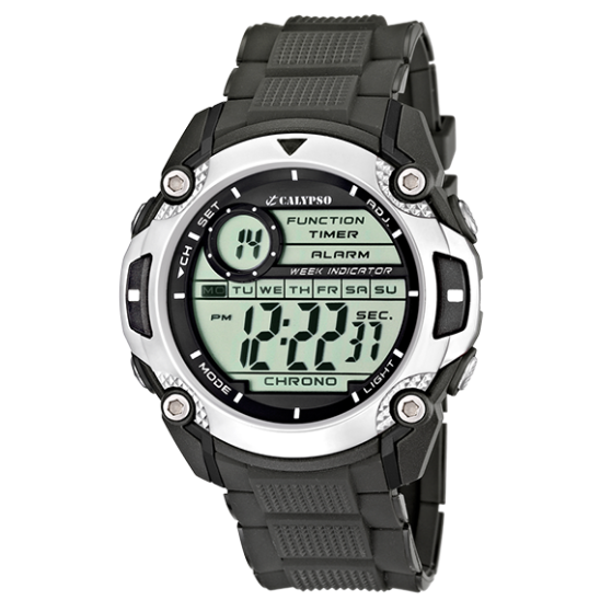 Q&Q Calypso Gents Black Digital Watch - John Ross Jewellers