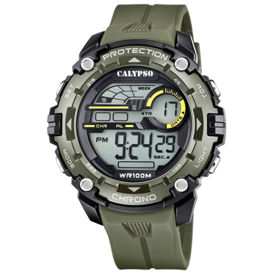 Q&Q Calypso Gents Digital Watch | Green - John Ross Jewellers