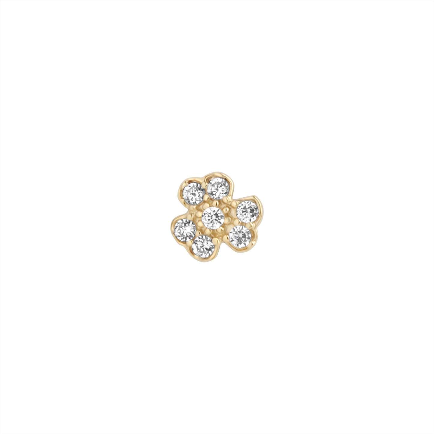 Ear Candy 9ct Gold CZ Shamrock Cartilage Stud | Labret - John Ross Jewellers
