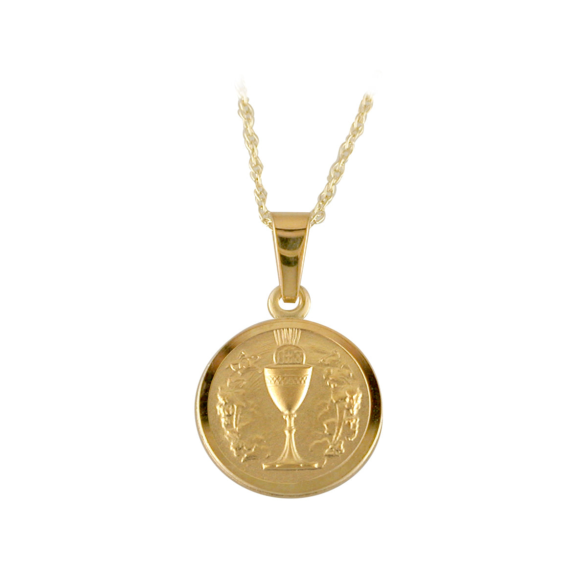 9ct Gold Communion Chalice Disc Necklace - John Ross Jewellers
