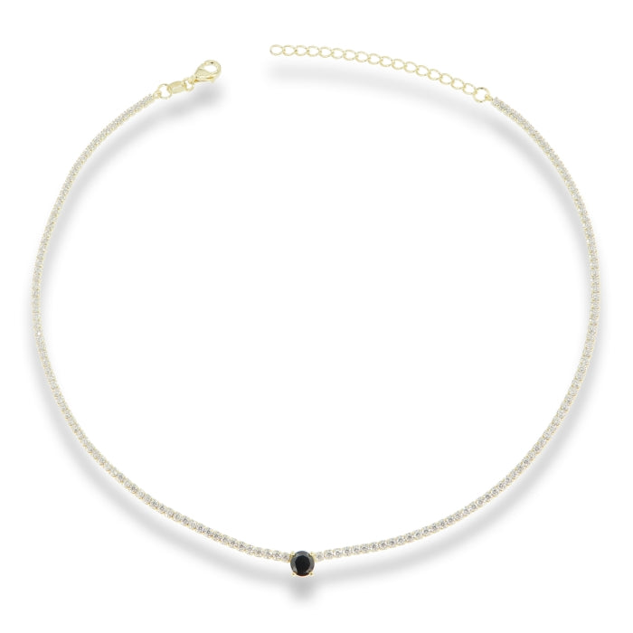 Sunshine CZ Tennis Necklace | Black & White - John Ross Jewellers