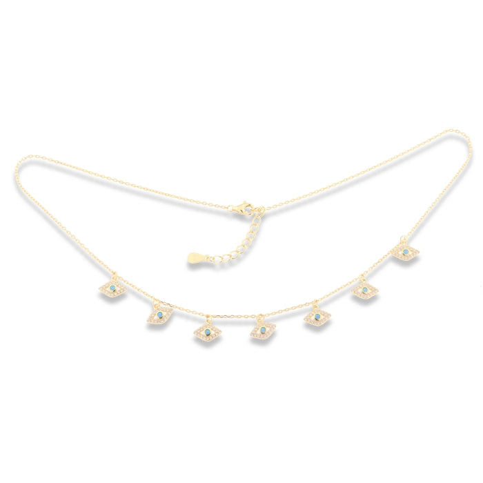 Sunshine Evil Eye Fringe Necklace - John Ross Jewellers