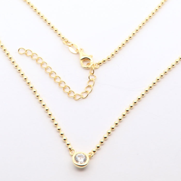 Sunshine Bezel Set 4.75mm CZ Neckalce | 40 + 5cm