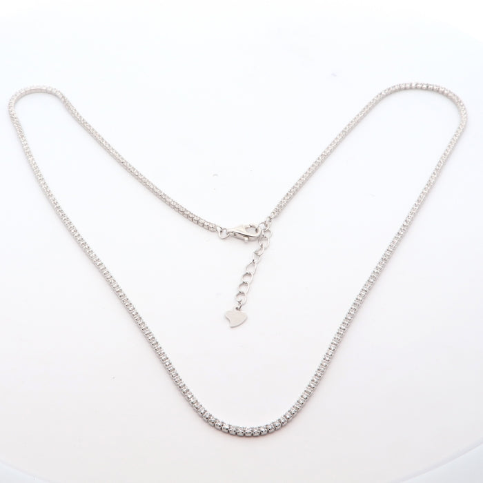 Silver CZ Tennis Necklace - John Ross Jewellers
