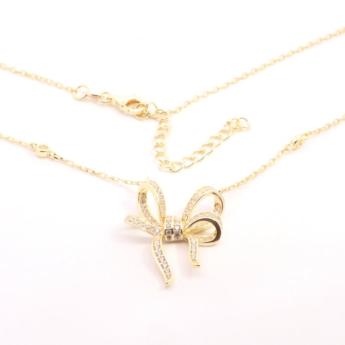 Sunshine CZ Bow Necklace - John Ross Jewellers