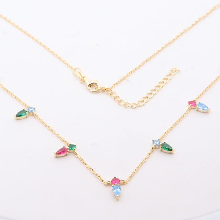 Sunshine Coloured CZ Spikes Fringe Necklace - John Ross Jewellers