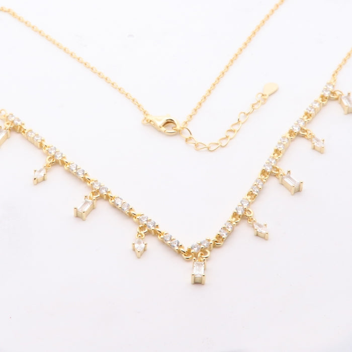 Sunshine CZ Spikes Fringe Necklace - John Ross Jewellers