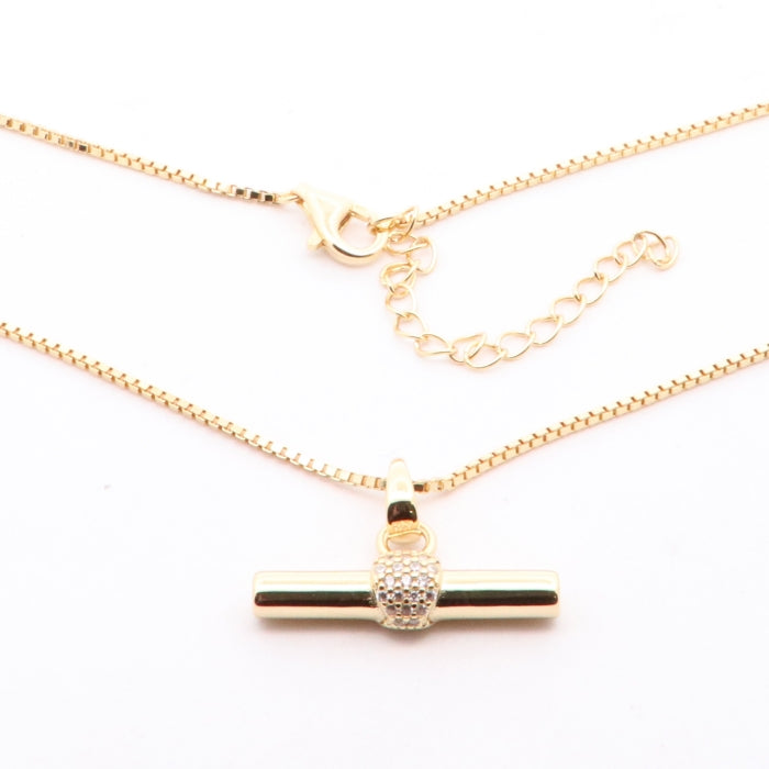 Sunshine CZ T-Bar Necklace | 60+4cm - John Ross Jewellers