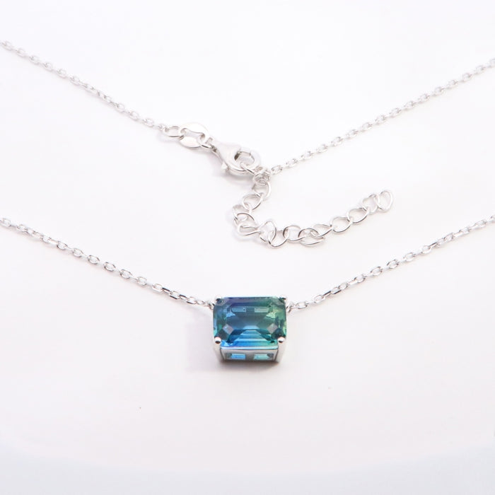 Silver Side To Side CZ Necklace | Peacock 40+5cm - John Ross Jewellers