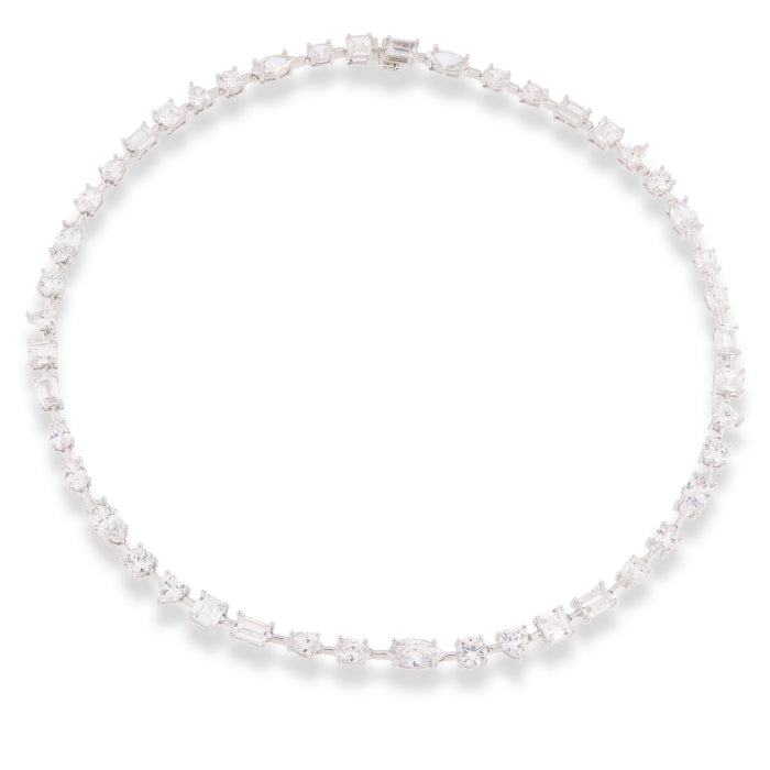 Silver CZ Tennis Necklace