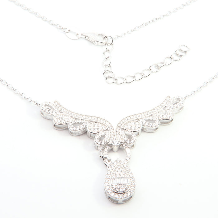 Silver CZ Statement Necklace - John Ross Jewellers