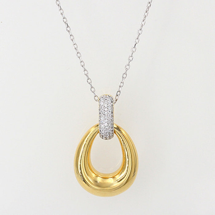Sunshine CZ Door Knocker Necklace | 40+5cm - John Ross Jewellers