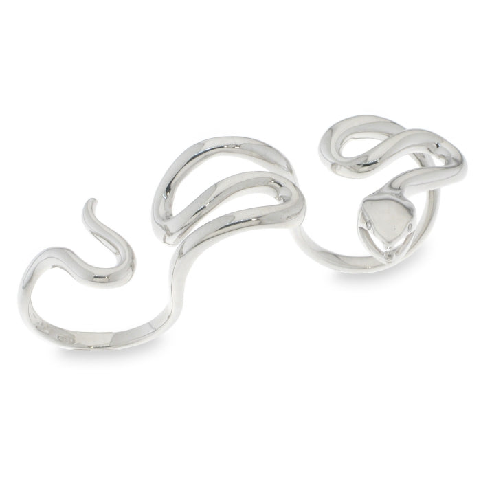 Silver Serpent Hand Ring