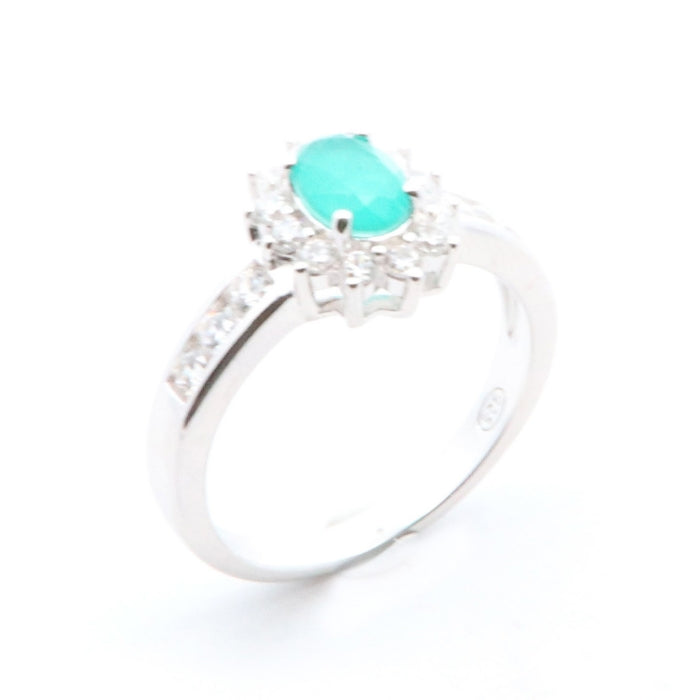 Silver CZ Diana Cluster Ring | Paraiba
