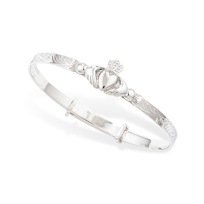 Silver Child Claddagh Bangle - John Ross Jewellers