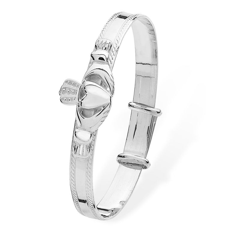 Silver Baby Claddagh Bangle - John Ross Jewellers