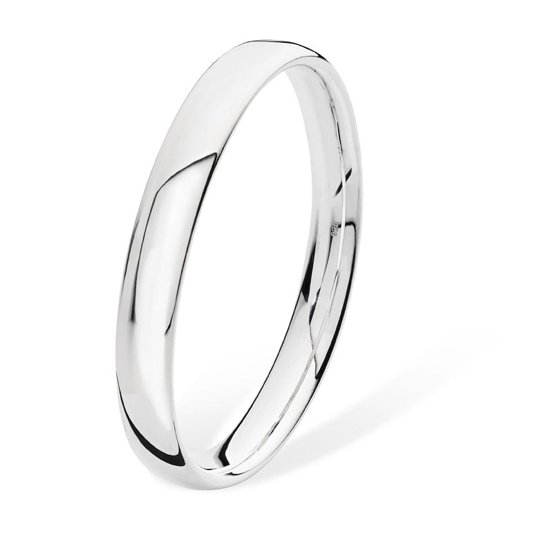 Silver Court Shaped Bangle | 10mm - John Ross Jewellers