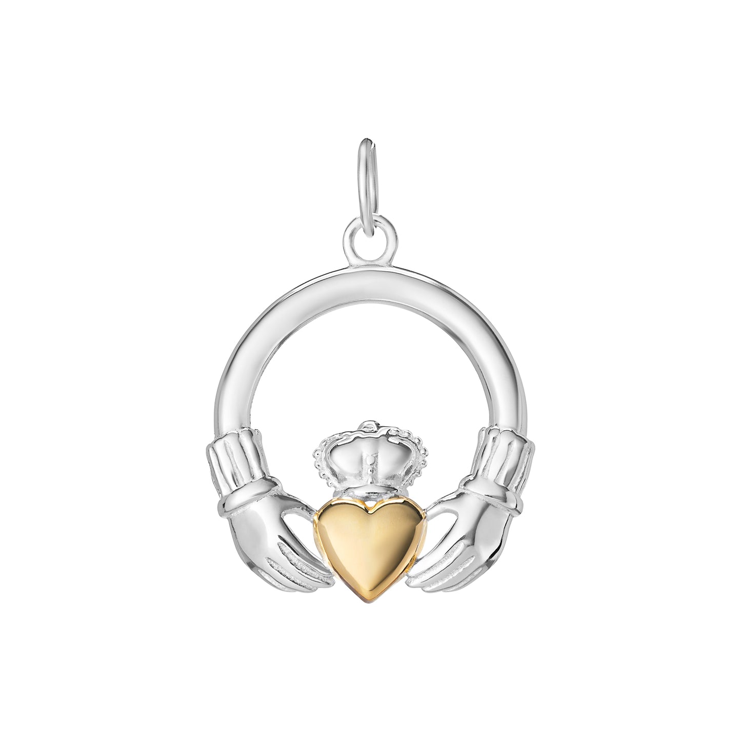 Sunshine Two Tone Claddagh Necklace - John Ross Jewellers