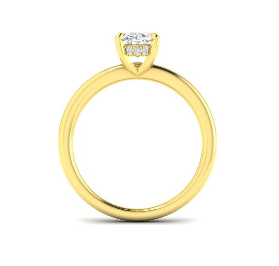 18ct Gold Oval Solitaire Engagement Ring | 1.00ct Certificated Lab - John Ross Jewellers
