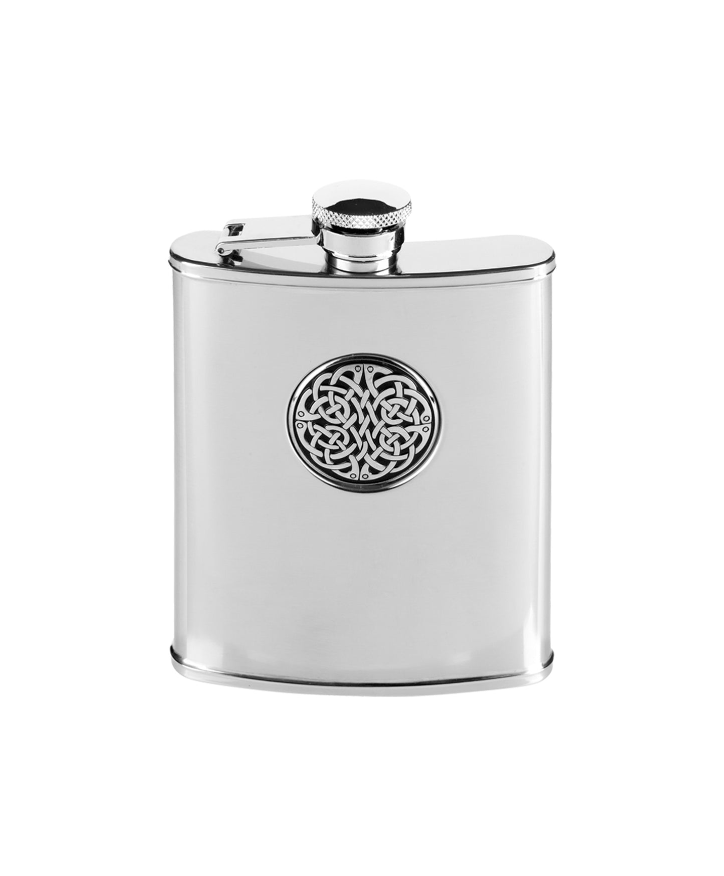6oz Steel Never Ending Knot Hip Flask - John Ross Jewellers